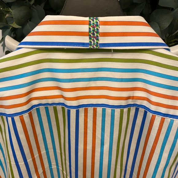Mens Robert Graham Colorful Stripe Flip Cuff Button Down Shirt LS 2XL XXL - Picture 8 of 14